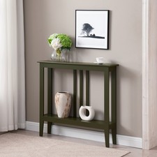 Kings Brand Furniture - Console Entryway Sofa Table with Shelves, Caviar Console Furniture price