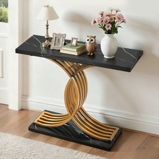 39 Inch Gold Console Table Narrow Sofa Table Entryway Desk Metal Legs Console Furniture price