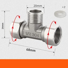 Stainless Steel Toilet Bidet Diverter Valve G1 2 T Adapter Water Connector Toilet Adapter price