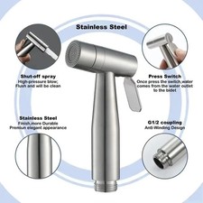 Toilet Shattaf Adapter Hose Bidet Spray Stainless Steel Handheld Shower Head US Toilet Adapter price