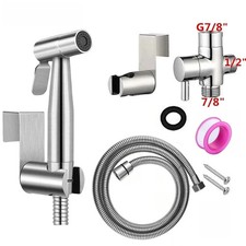 Toilet Shattaf Adapter Hose Bidet Spray Stainless Steel Handheld Shower Head US Toilet Adapter price