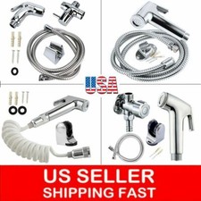 Toilet Bidet Sprayer Stainless Steel Diaper Shower Spray Hose  T-Adapter Kit US Toilet Adapter price