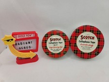Vintage Scotch Cellophane Tape Tins  3/4 x 1296 & 600" Transparent - Empty Tins Cellophane Tape price