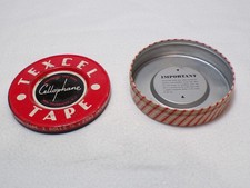 Vintage Texcel Cellophane Tape 5 1/4" (Empty) Tin Cellophane Tape price