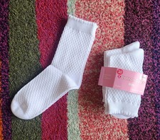 BRAND NEW White School Uniform Socks, Lot of 3, Girls shoe size 13.5-3.5 Girls' Socks price