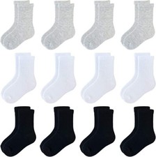 3-6-12 Pairs Kids Girl Boy Toddler Cotton Crew Socks Size 2-4,4-6,6-8 Unisex Sox Girls' Socks price