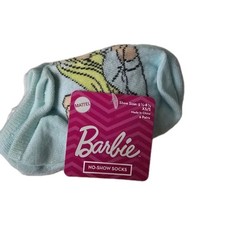 NWT Barbie Girls No Show Socks 6 Pair XS/S Shoe Size 5.5-8.5 Soft Stretch Mattel Girls' Socks price