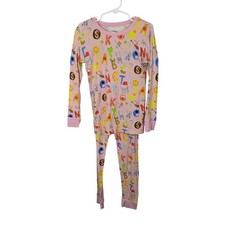 Sleepies Pink Alphabet Animal Pajama Set Size 7-8 Long Sleeve 2pc PJs has holes Girls' Pajamas price