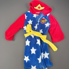 Wonder Woman Girls Hooded Fleece Star Robe Belted Tie Closure XS/TP Girls' Pajamas price
