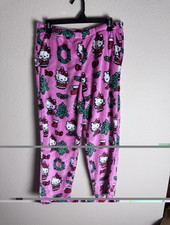 Hello Kitty Girls Christmas Pink Fleece Pajama Pants 100% Polyester M 8-10 Girls' Pajamas price