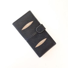 Premium Black Women's Vertical Wallet with Genuine Leather Skin Bifold  Clip Unisex Wallet price
