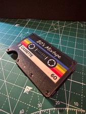 Custom 80's Mixtape Cassette Metal Wallet RFID Retro 80s Music Ridge-Style New Unisex Wallet price