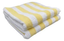 3 - Hotel & Spa Pool Beach Towels 100% Ring Spun Cotton Yellow/White Striped Beach Towel price