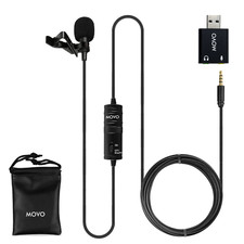 Movo Universal Lavalier Microphone for USB, Laptop, PC, Mac, Smartphone, Camera Computer Microphone price