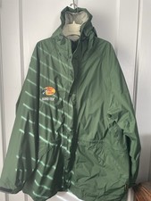 Bass Pro Shops Men’s Hooded Rain Coat Green 2XL-T Zip/Snap Stand-Up Men's Raincoat price