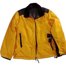 Vintage 90sNautica Competition Jacket/Coat Sleeve Mens Large Yellow Reversible Men's Raincoat price