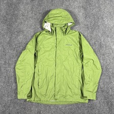Marmot PreCip Eco Waterproof Rain Jacket Mens Size Medium Green Hooded Hiking Men's Raincoat price