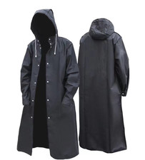 Men Black Waterproof Long Raincoat Hooded Trench Jacket Outdoor Hiking Rain Coat Men's Raincoat price
