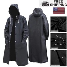Men Black Waterproof Long Raincoat Rain Coat Hooded Trench Jacket Outdoor Hiking Men's Raincoat price
