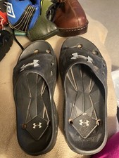 Under armor boys slide slipper sandals The Sole Measures 8” Probably Size 5-6 Boys' Slippers & Sandals price