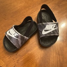 Nike Sunray Adjust Toddler  Slide Sandals Black/Gray/White Adjustable Strap 6 Boys' Slippers & Sandals price