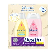 Johnson's Baby Care Essentials Gift Set, Body Lotion, & Zinc Oxide Diaper Ras... Baby Care Set price