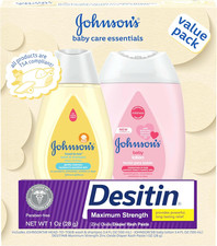 Johnson'S Baby Care Essentials Gift Set, Body Lotion, & Zinc Oxide Diaper Rash P Baby Care Set price