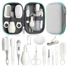 Baby Grooming Kit, Infant Safety Care Set with Hair Brush Comb Grey White Baby Care Set price