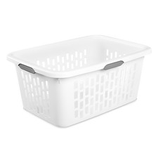 Large Plastic 2 Bushel Laundry Basket with 4 Comfort Grip Handles, White Basket price