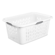 Sterilite 2 Bushel Large Plastic Laundry Basket 4 Comfort Grip Handles, White Basket price