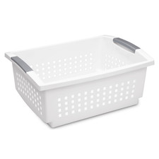 Sterilite Large Stacking Basket Plastic, White ,Stackable ,White Basket price