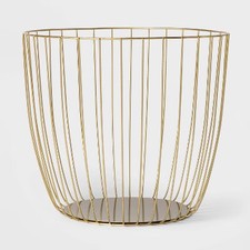 Large Metal Wire Basket Gold - Threshold Basket price
