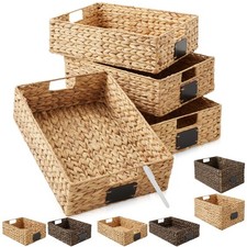Hyacinth Pantry Basket Sets, Wicker Kitchen Cabinet Shelf Storage Organizer Bins Basket price