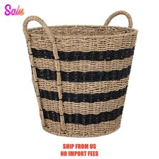 Better Homes & Gardens Extra Large Striped Seagrass Decorative Storage Basket wi Basket price