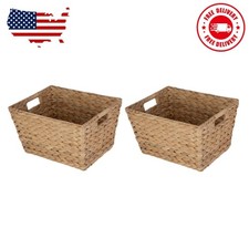 Large Hyacinth Storage Basket with Handles, 2 Pack Basket price