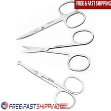 3.5in Small Scissors Curved Tip Round Nose Hair Eyebrow Trimming Tool 3 Pack New Scissors price