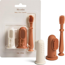 Baby Finger Toothbrush Tongue Oral Cleaner Kit for 3 Months +, 3 Pcs Baby Toothbrush price