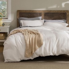 Ivory White Waffle Duvet Cover King Size, Luxury, Soft & Breathable Comforter Duvet Cover Set price