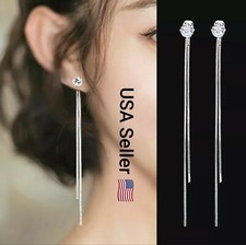 New Fashion Gold Color Long Crystal Tassel Dangle Earrings Women Wedding Drop Costume Earrings price