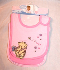 NEW IN PACKAGE 2- PACK DISNEY BABY WINNIE THE POOH BIBS Feeding Bib price