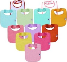 12 Pack Waterproof Baby Bibs for Girls Terry Drool Bib Cotton Solid Feeding Bib price