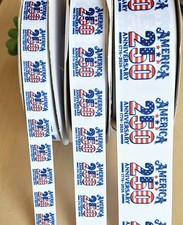 5/8, 7/8 & 1.5"(1 YD) 250th Anniversary of Independence Ribbon 4th of July USA Ribbons price