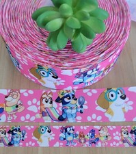 7/8, 1.5 & 3" (1 YD) Blue Dog Grosgrain Ribbon Bluey Character Ribbon Ribbons price