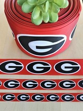 3/8, 5/8, 7/8, 1.5 & 3" (1 YD) Georgia Bulldogs Grosgrain Ribbon Collegiate Ribbons price