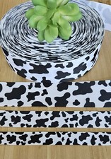3/8, 5/8, 7/8, 1.5 & 3" (1 YD) Cow Print Grosgrain Ribbon Animal Print Cruella Ribbons price