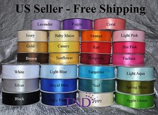 DOUBLE FACE SATIN RIBBONS 100% POLYESTER 1.5" 7/8" 5/8" 3/8" WIDE 50/100 YARDS Ribbons price