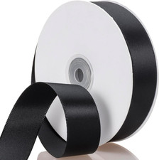 Black Ribbon 1 Inch X 50 Yards, Single Face Polyester Satin Ribbon for Gift Wrap Ribbons price