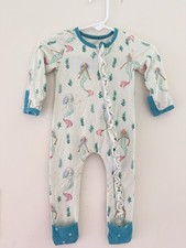 SweetHoney Baby Girl 3M Mermaid Ruffle Zip Romper Bamboo Viscose Pajamas Sleeper Baby Pajamas price