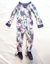 Bert's Bees Baby Footed Pajamas PJs Girls 12 Months Purple Flowers Boho Floral Baby Pajamas price