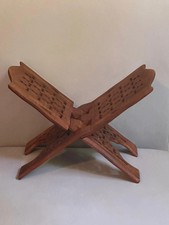 Hand Carved Wooden Folding Book Stand Rehal Antique Style Display Holder Art Book Holder / Stand price